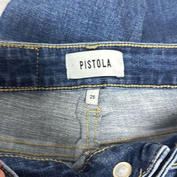 Pistola Special A Skinny Distressed Jeans Women's Dark Wash Sz 25 Mid Rise - Picture 8 of 10